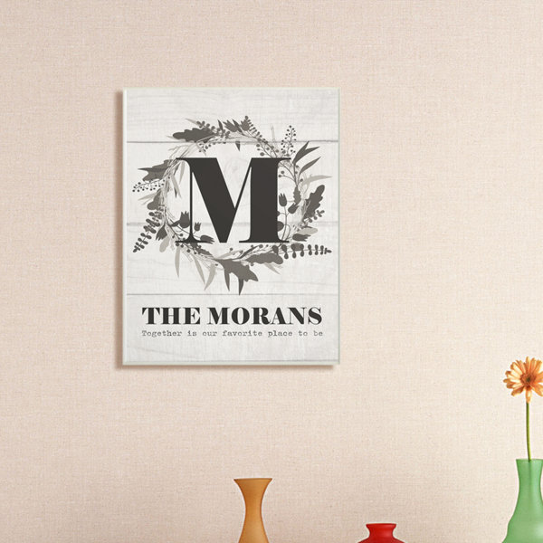 Gracie Oaks " Personalized Wreath Family Initial " by Daphne Polselli